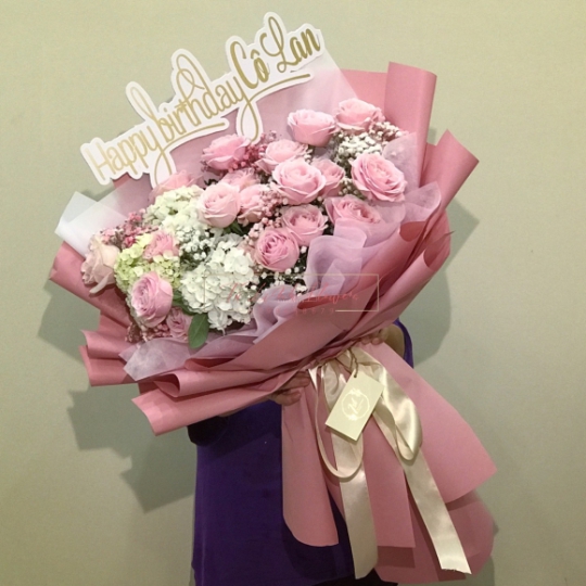 Hoa Sinh Nhật - Bó Hoa Hồng Pastel