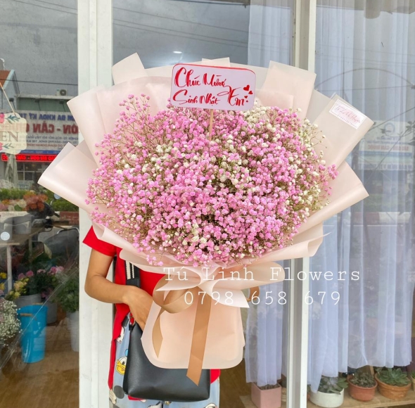 Hoa Bó Tone Hồng - Hoa Tặng Sinh Nhật tại Long An